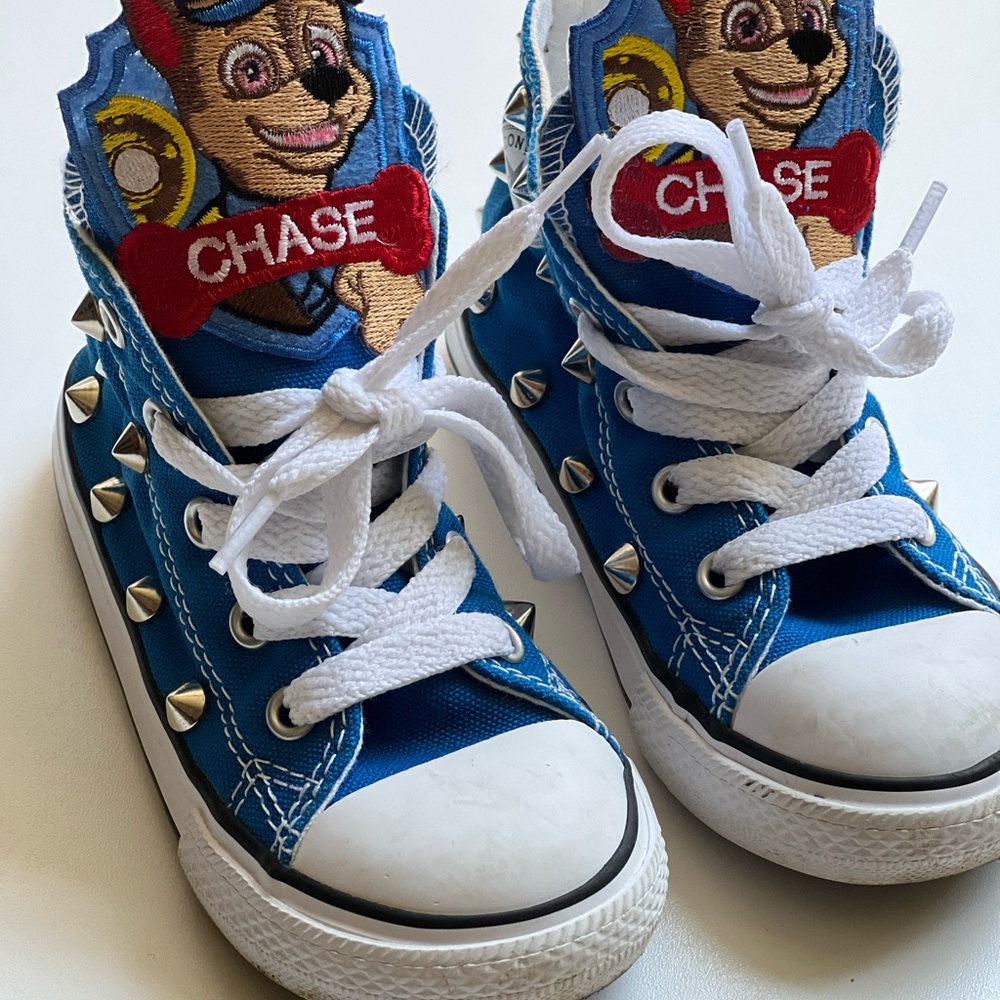 Blue studded Converse Paw Patrol chucks” Sneakers, size 8